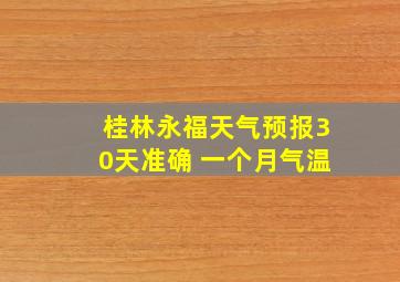 桂林永福天气预报30天准确 一个月气温